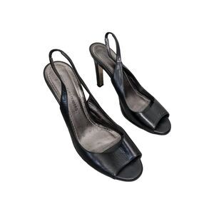 Diane Von Furstenberg Strappy Sling Backs Heels‎ Black Womens Size 8.5 M Italy